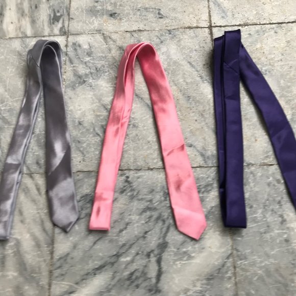 Tie Lot of 3 Ties Men Necktie Purple Gray Pink - Picture 7 of 8
